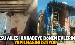 Aksu ailesi harabeye dönen evlerinin yapılmasını istiyor 