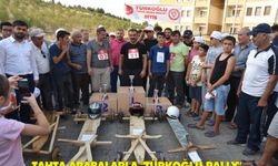 Tahta arabalarla "Türkoğlu Rally"