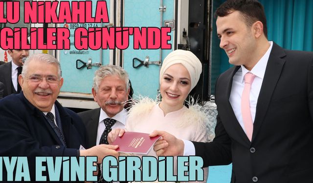 Toplu nikahla ''Sevgililer Günü''nde dünya evine girdiler