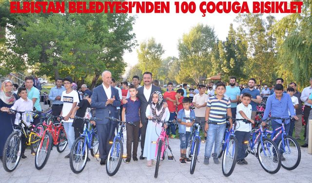 Elbistan Belediyesi’nden 100 çocuğa bisiklet