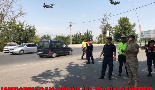 Jandarmadan drone ile trafik denetimi