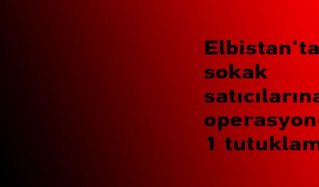 Elbistan''ta sokak satıcılarına operasyonda 1 tutuklama