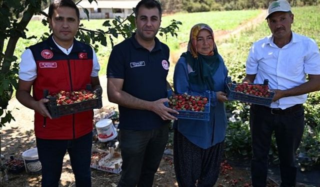 İl Müdürü Bilir ve İlçe Müdürü Şakalar çilek üreticileri ile bir araya geldi